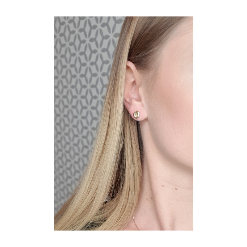 Kolczyki złote kółko z grawerowanym środkiem/sztyft AR VX3DCLKE2378 próba 585