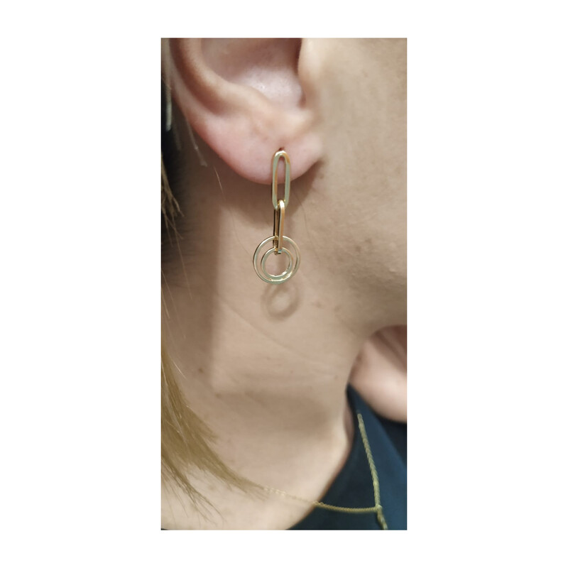 Kolczyki złote rolo long i kółka/sztyft AR VX3HOE11728 próba 585