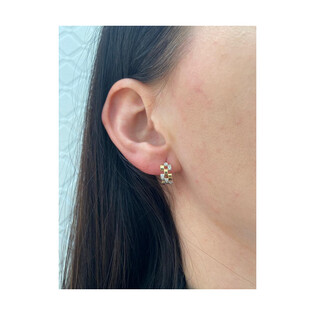 Kolczyki złote kółka płotek z cyrkoniami 10 mm/zatrzask AR VX7-VX6ZH200191-YW próba 585