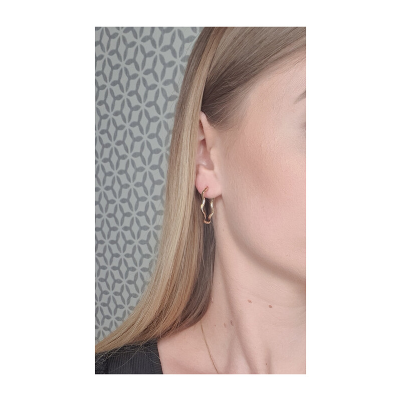 Kolczyki złote owalne kółka 18 mm/ang.zap. AR VXXTE13525 próba 585