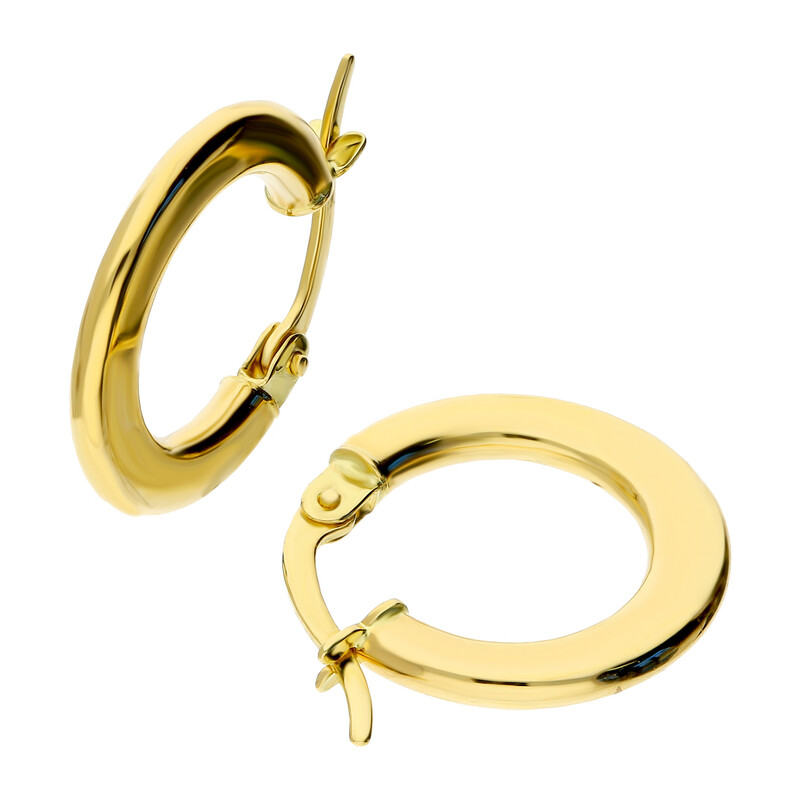 Kolczyki złote kółka płaskie 10 mm/ang.zap. AR X3TE13659 próba 585