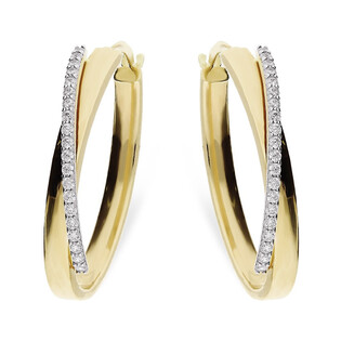 Kolczyki złote owalne kółka z cyrkoniami/ang.zap. AR XCTE200643-YW-FCZ próba 585