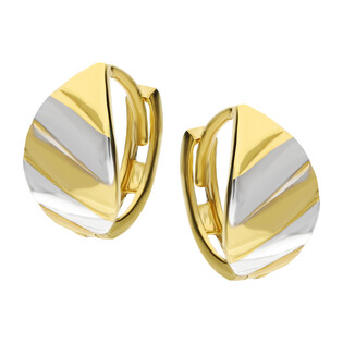 Kolczyki złote blaszki z ukośnymi paskami/zatrzask  AR X3NHUE502234-YW próba 585