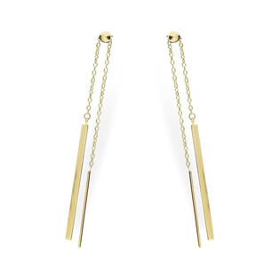 Kolczyki złote pałka na łańcuszku/przeciągane AR X3TE10216 próba 585