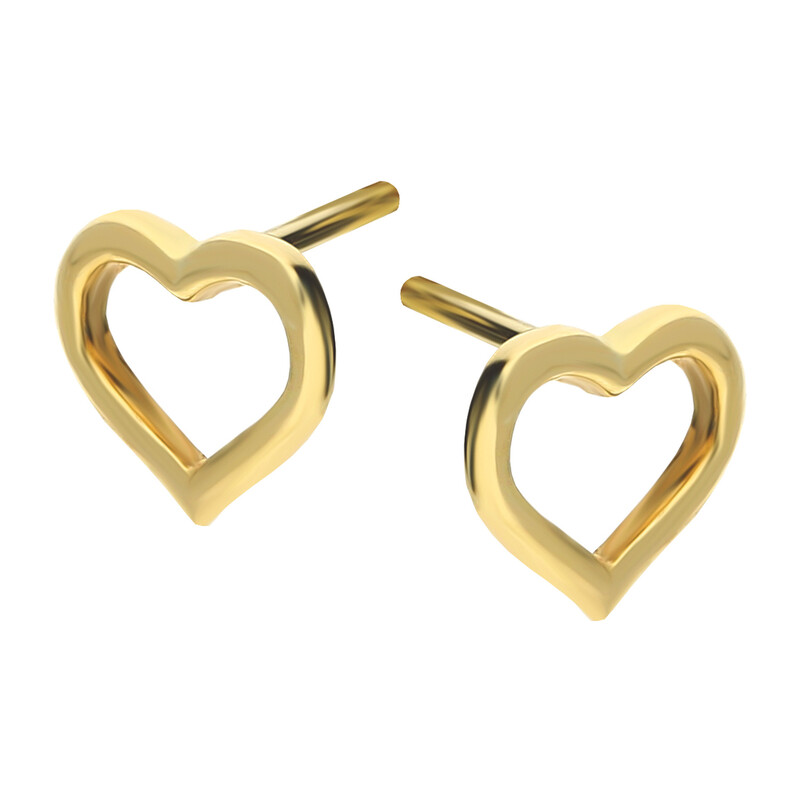 Kolczyki złote puste serduszka/sztyft AR X3VGE9593 próba 375