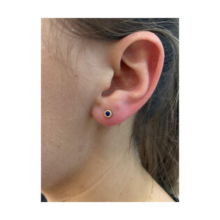 Kolczyki złote szafirowa cyrkonia w oprawie bead/sztyft NB NK236 SA BEADS próba 375