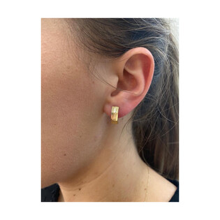 Kolczyki złote blaszki z paskami/ang.zap. S3 PY-1-08 próba 585