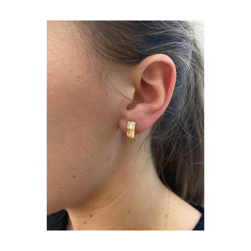 Kolczyki złote blaszki z paskami/ang.zap. S3 PY-1-08 próba 585