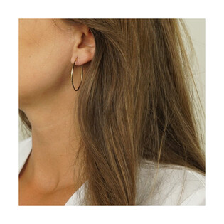 Kolczyki złote kółka szarniry owalne grawerowane 25 mm AR XDCLTE0180 próba 375