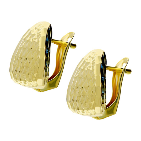 Kolczyki złote trójkątne grawerowane blaszki/ang.zap. AR XFUE0306-DC-2 próba 375