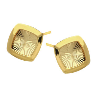 Kolczyki złote kwadrat z grawerowanym środkiem/sztyft AR VX3DCLKE2374 próba 375