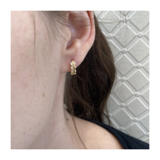 Kolczyki złote kółka serca z cyrkoniami 10mm/zatrzask AR VX9-VX9ZH0203 próba 585