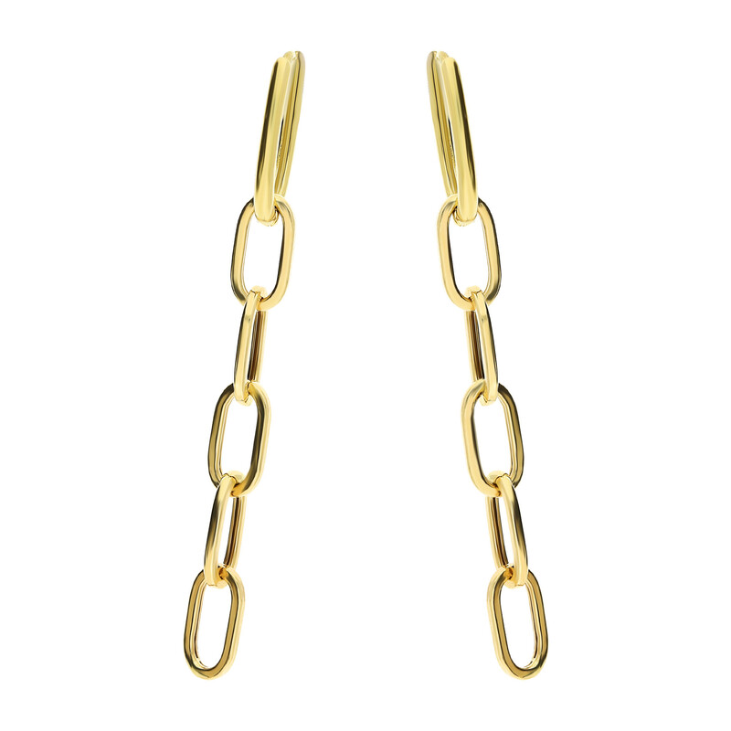 Kolczyki złote rolo long 45mm/zatrzask AR VXXHOE11719 próba 375