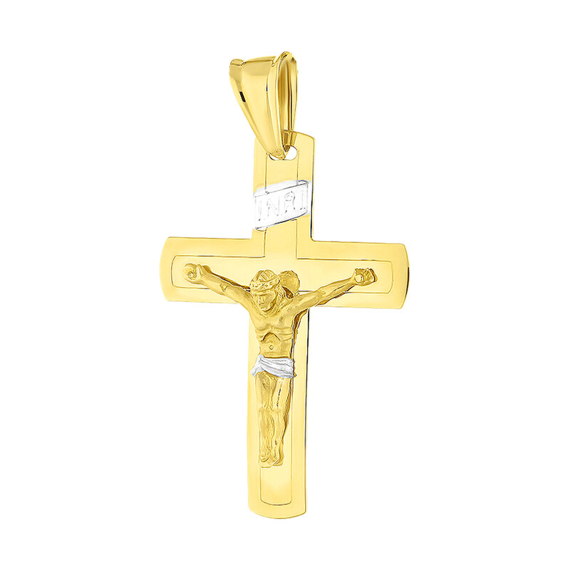 Krzyżyk złoty z wizerunkiem Pana Jezusa DJ18 próba 585