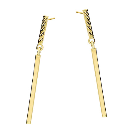 Kolczyki złote prostokąt gładki i grawerowany/sztyft  AR XXDCTE13112 próba 585