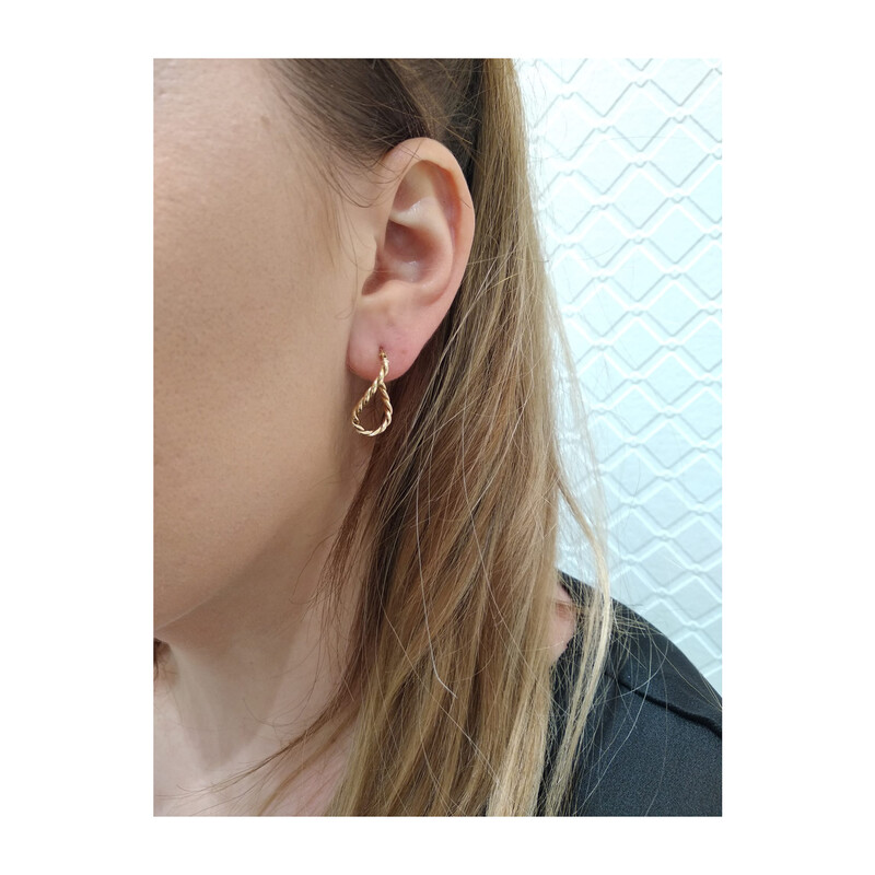 Kolczyki złote owalne kółka sznur/ang.zap. AR XXTE13352-II próba 585