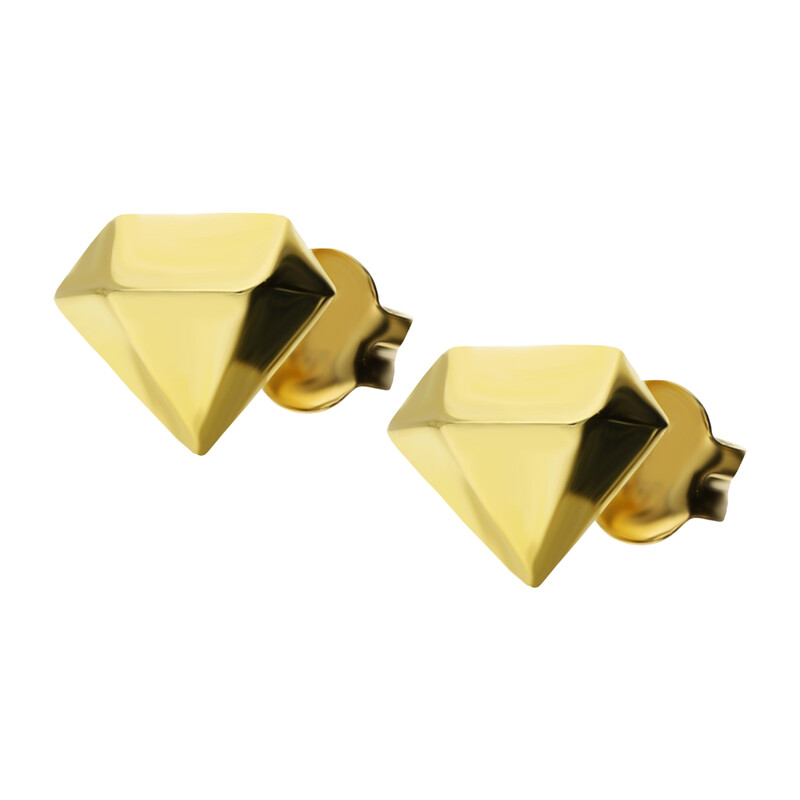 Kolczyki złote diament 3D/sztyft  AR XXE13248-LP próba 375