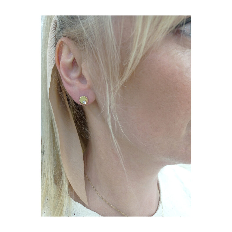 Kolczyki złote kółko z cyrkonią/sztyft  AR I2CE5175-FCZ-GW próba 375