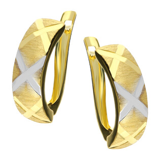 Kolczyki złote grawerowane blaszki/ang.zap.  S3 OBYH-20 próba 585