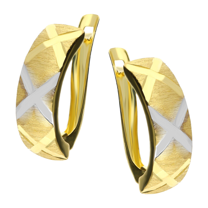 Kolczyki złote grawerowane blaszki/ang.zap.  S3 OBYH-20 próba 585