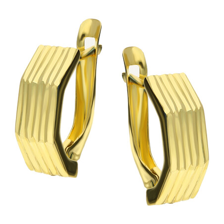 Kolczyki złote blaszki z paskami/ang.zap. S3 PY-1-08 próba 585