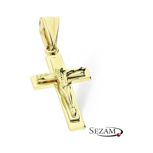 Krzyżyk złoty nakładany z wizerunkiem Pana Jezusa WB AR XP10860-II-LP próba 585