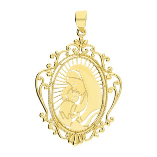 Medalik złoty Matka Boska z Dzieciątkiem w ażurowym owalu AR LK-VXP11512 medalion próba 585