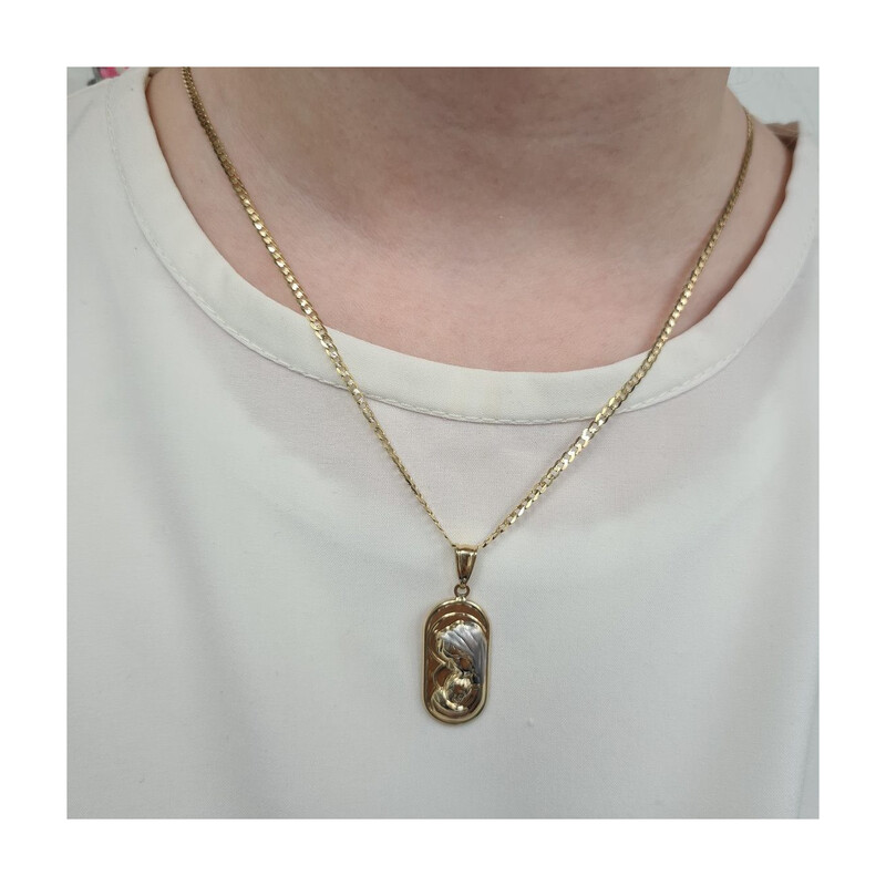 Medalik MB z Dzieciątkiem owal dm 2kol AR XSTP201368-II-L-YW-FL próba 375