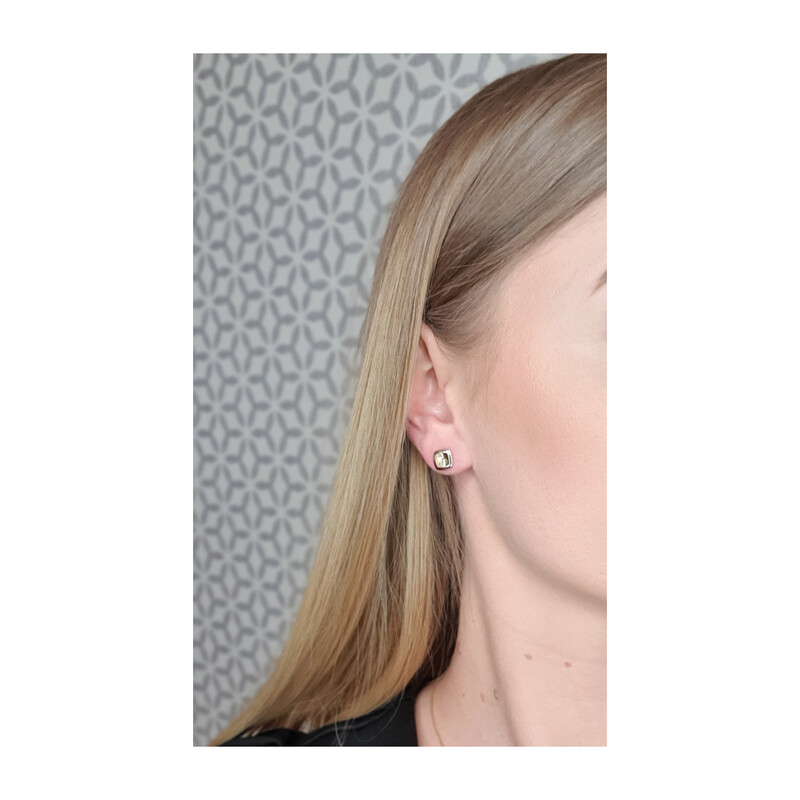 Kolczyki złote kwadrat z grawerowanym środkiem/sztyft AR VX3DCLKE2374 próba 375