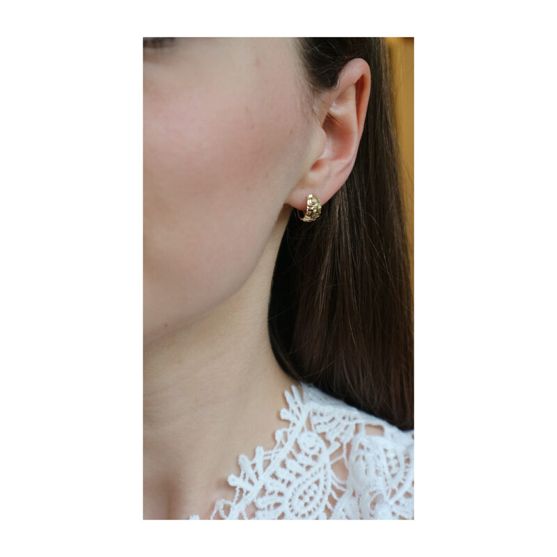 Kolczyki złote ażurowe kółka 10 mm/zatrzask AR X3NHUE2245-DC próba 375