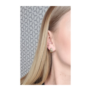 Kolczyki złote trójkątne grawerowane blaszki/ang.zap. AR XFUE0306-DC-2 próba 375