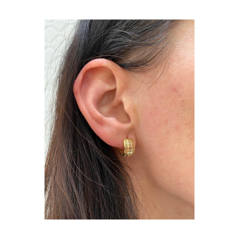 Kolczyki złote ażurowe kółka/zatrzask AR XNHUE2247 próba 375