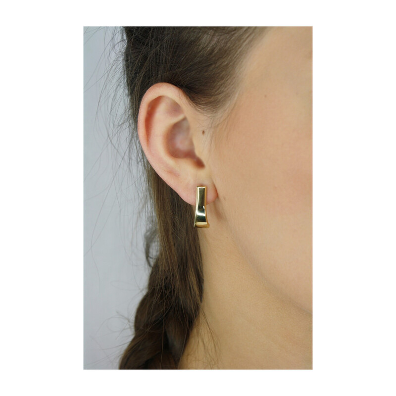 Kolczyki złote gładkie blaszki poszerzane/ang.zap. AR XNSE4968 próba 375