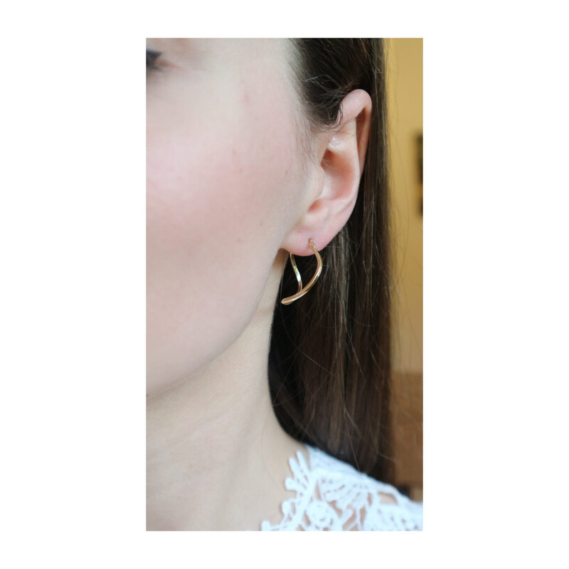 Kolczyki złote falowane kółka/ang.zap. AR XXTE13726 próba 375