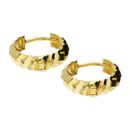 Kolczyki złote grawerowane kółka z poziomymi paskami/zatrzask  AR XXNHUE1947-DC próba 585