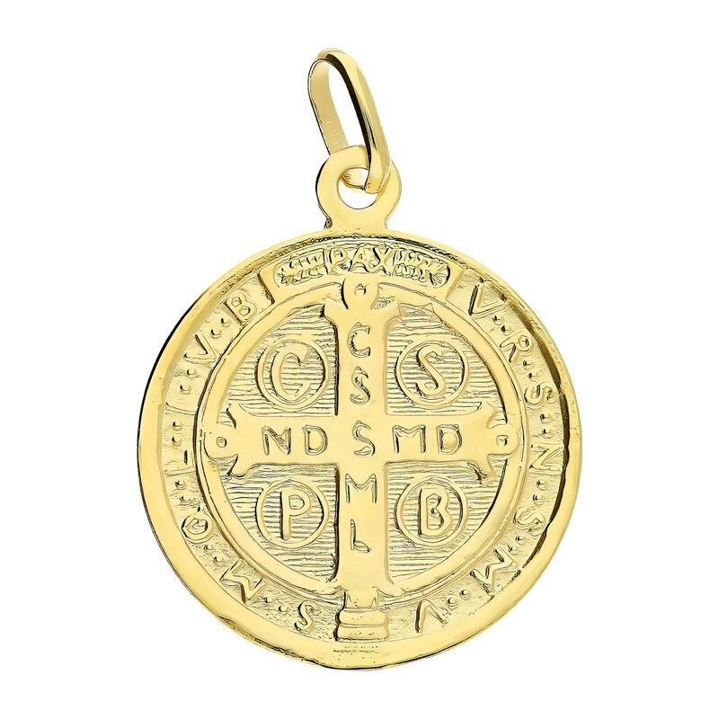 Medalik złoty Benedyktyński BC M-1222 próba 585