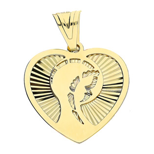 Medalik Matka Boska w sercu z ozdobnym grawerem S3 MYP-10 próba 375
