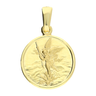 Medalik złoty okrągły z Michałem Archaniołem SF21 próba 585