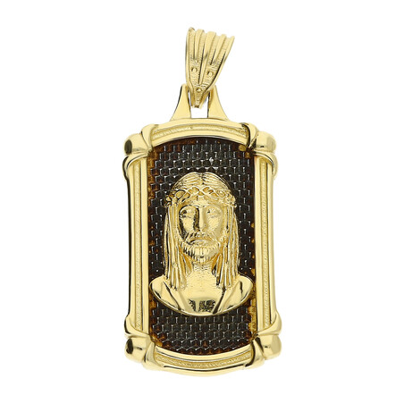 Medalik złoty głowa Pana Jezusa w prostokącie AR XP511422-YB próba 585