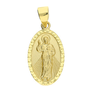 Medalik złoty Pan Jezus Zmartwychwstały w owalu AR XXKP11434-SM-DC próba 585