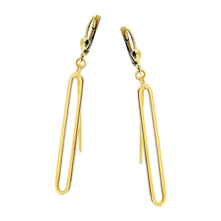 Kolczyki złote owalna ramka i wisząca blaszka/big.zam.  AR XXHOE11721 próba 375