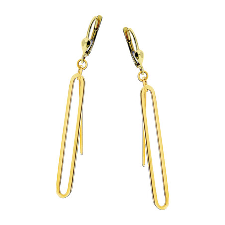 Kolczyki złote owalna ramka i wisząca blaszka/big.zam.  AR XXHOE11721 próba 375