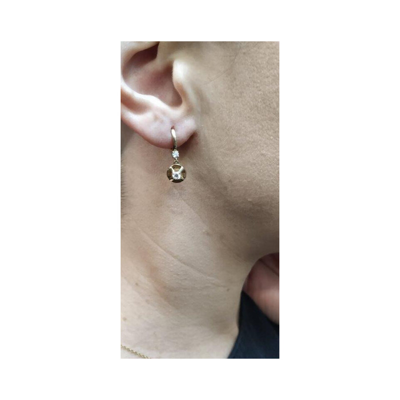 Kolczyki bułeczka z cyrkonią/kółko zatrzask AR I2HCE6272-FCZ próba 375