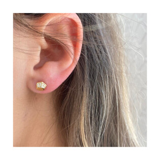 Kolczyki złote sześciokąt 3D z cyrkoniami/sztyft AR VX8-VX7ZE0330-LP próba 375