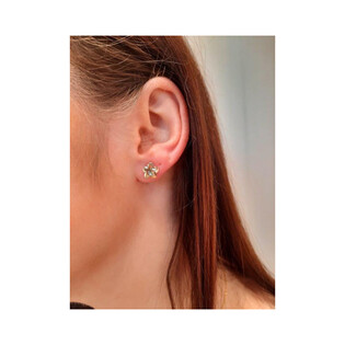 Kolczyki złote kwiat z grawerowanym środkiem/sztyft AR X5DCLKE2379 próba 375