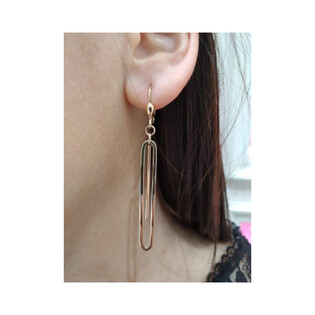 Kolczyki złote owalna ramka i wisząca blaszka/big.zam.  AR XXHOE11721 próba 375