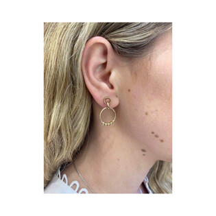 Kolczyki złote kółko z grawerowanymi kulkami/sztyft AR XXTE13499-MDC próba 375