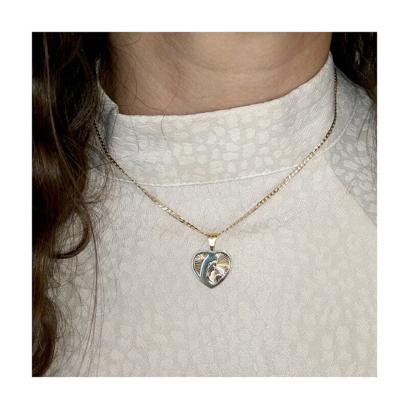 Medalik złoty MB z Dzieciątkiem w grawerowanym sercu S3 MYP-11 próba 375