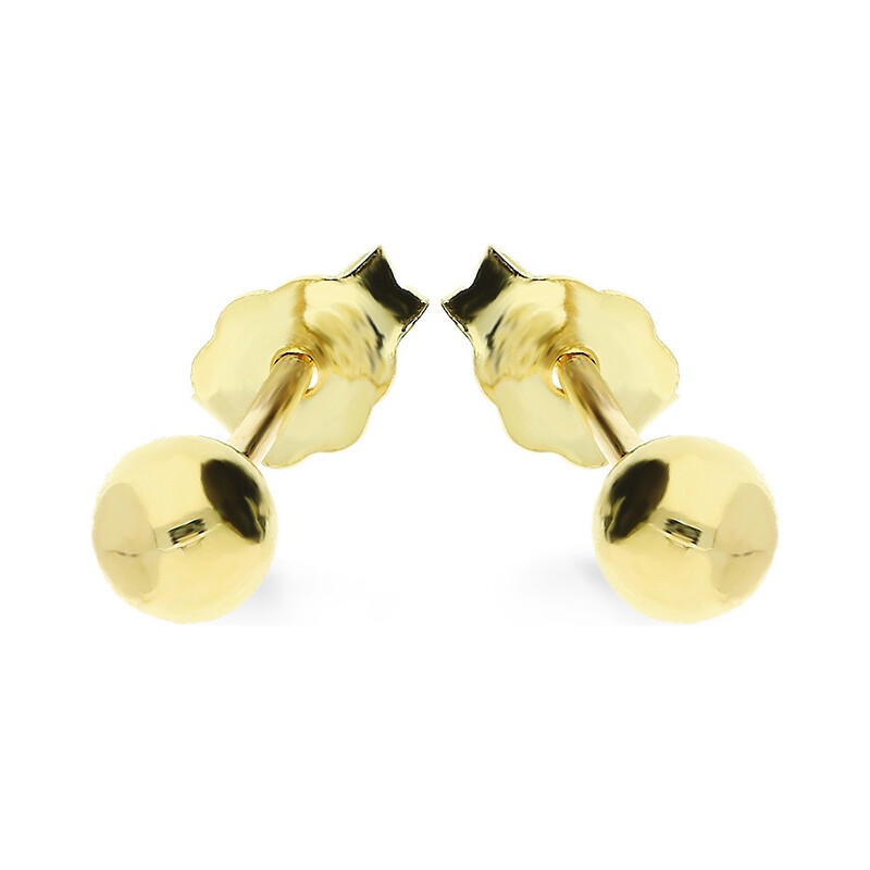 Kolczyki złote kulki 4mm/sztyft MZ T6-E2-4mm- Ball Stud próba 375