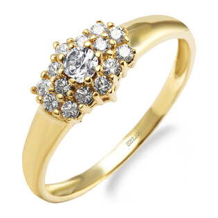 Pierścionek złoty BRIDEL z cyrkoniami ZQ 491 próba 375